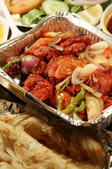 indian biryani food with chicken masala