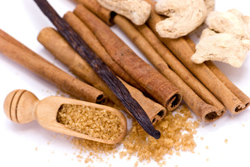 Zimtstangen,Vanilleschote,Ingwer