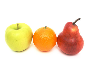 Fresh fruit isolated on white