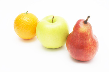 Fresh fruit isolated on white