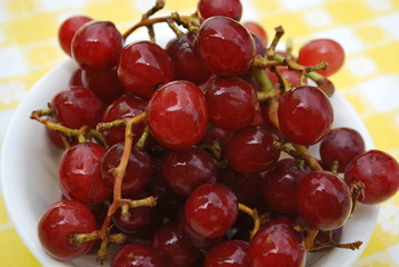Fresh Red Grapes In A Bowl