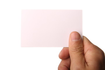 Fototapeta premium hand holding a blank business card
