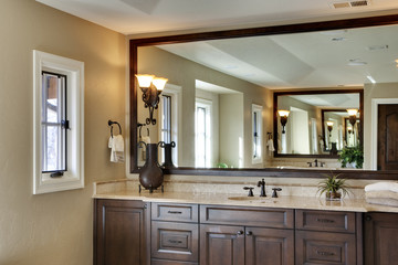 Master Bath with Large Mirror