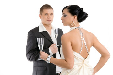 Couple with champagne