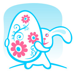 rabbit with easter egg