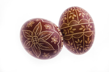 Easter eggs on white backogrund