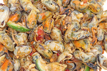 des moules assaisonnées pour l'apéritif