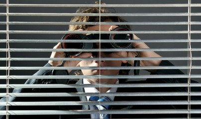 Watching through binoculars