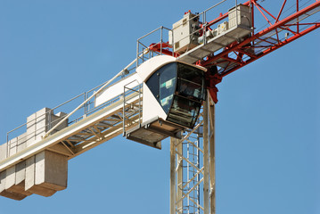 Cabin of the construction crane