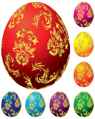 set of various easter eggs