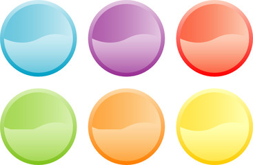 Circular sticker / label / icon set