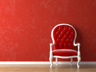 red and white interior design - 12736565