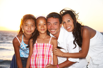 happy family at the seaside