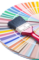 paint brush on color guide