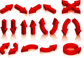 3D arrow icon set