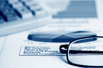 Stock market graphs.