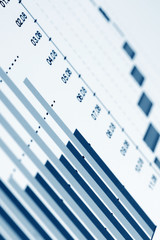 Stock market graphs.