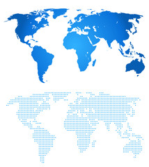 Blue two map of the world