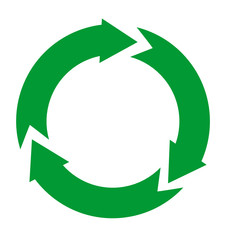 Green and arrow  recycle icon isolated on white - 12745710