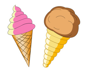 Colorful whipped ice cream