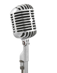 Microphone on stand isolated on white