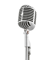 Microphone on stand isolated on white