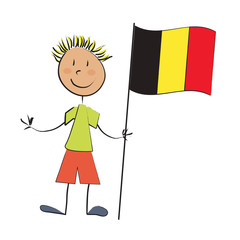 enfant drapeau belgique