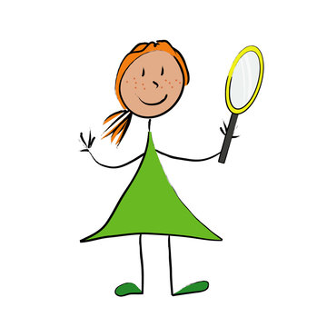 fille loupe miroir