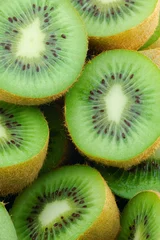 Papier peint adhésif Tranches de fruits Tranches de kiwi alimentaire.