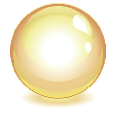 Sphère jaune avec reflets dorés vectorielle