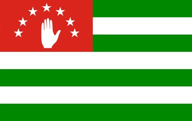 Abkhazia national flag. Illustration on white background