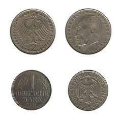 German coins, old deutsche marks