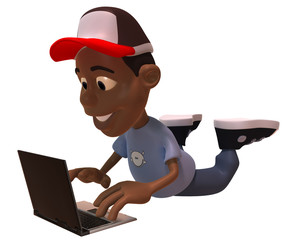 Adolescent avec un portable