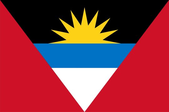 Flag of Antigua and Barbuda. Illustration over white background