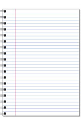 bloc note avec marges et lignes