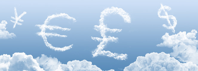 Wolken - Währungssymbole
