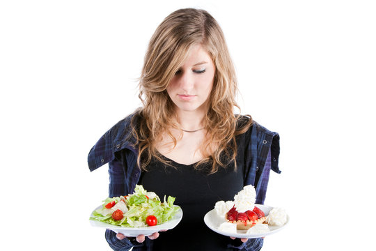 Jeune fille et gourmandise régime