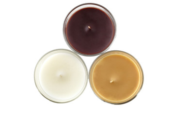 3 color candlestick isolated close up.