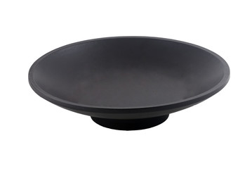 black ceramic plate isolated