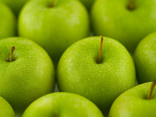 Wet Green Apple Background