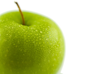 Wet Green Apple Closeup