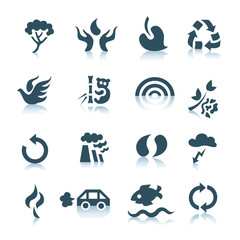 Fototapeta premium Gray ecology icons
