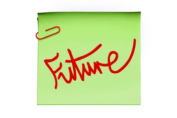 Future word on green sticky note