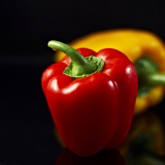 Paprika over Black Background