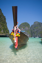 Traditional longtail boat in the Maya bay