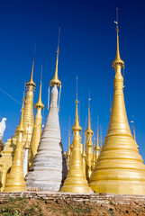 Fototapeta premium Small Buddhist pagodas of Indein