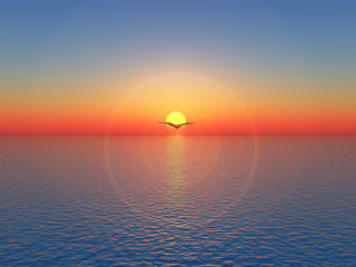 Naklejka premium soleil couchant