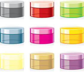 isolated face and hand cream set