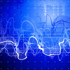 digital wave & blue technology background