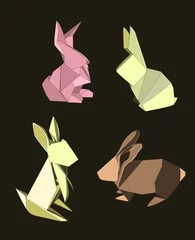 Voilages Animaux géométriques Lapins Origami